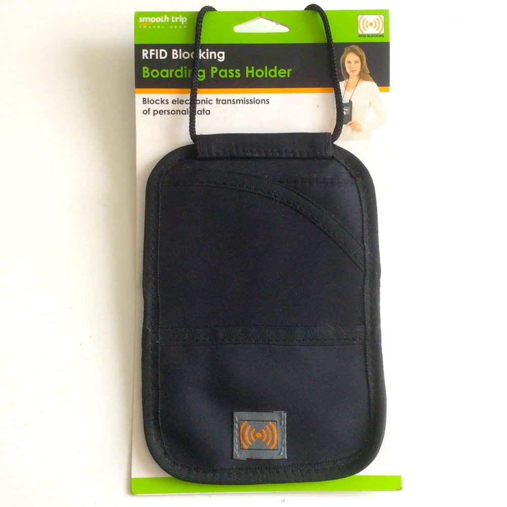 Smooth Trip Unisex Travel Gear RFID Boarding Pass Holder Adjustable Strap